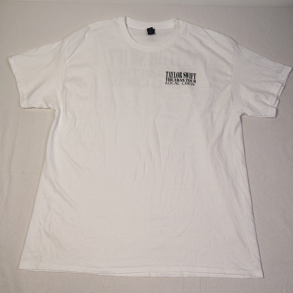 Taylor‎ Swift The Eras Tour Local Crew T-Shirt XL White Concert Promo Mens
